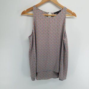 Zac & Rachel sleeveless zip up blouse size M